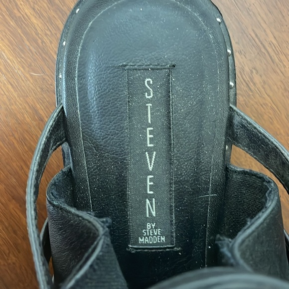 Steven By Steve Madden Leather Open Back Shoe Booties - Picture 6 of 7